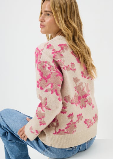 Cream Jacquard Patterned Jumper