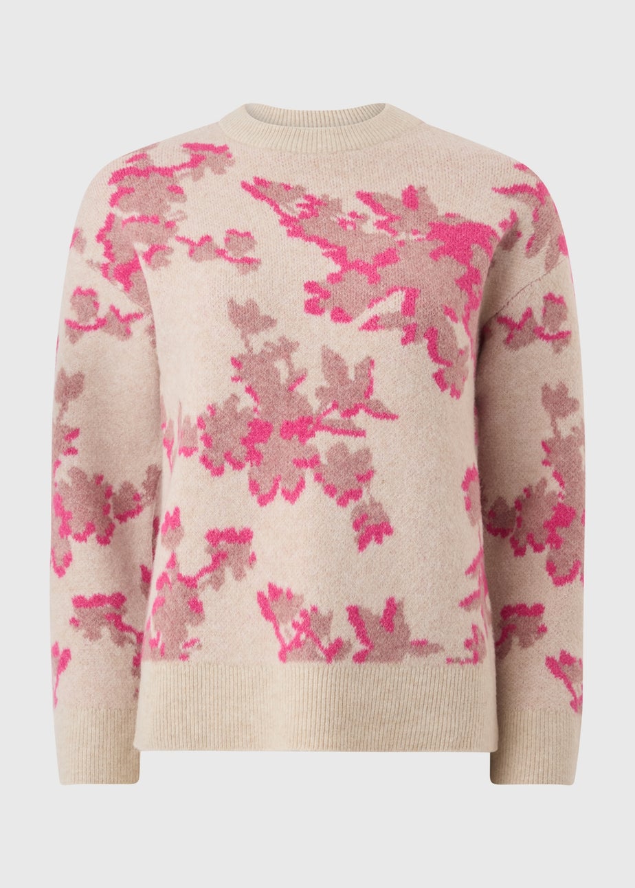 Cream Jacquard Patterned Jumper