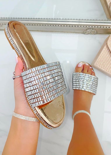 Love Lemonade Rose Gold Sparkly Disco Ball Sliders