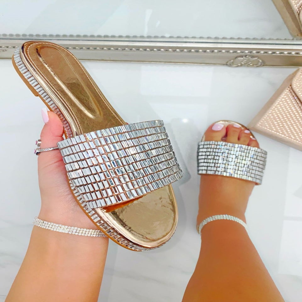 Love Lemonade Rose Gold Sparkly Disco Ball Sliders