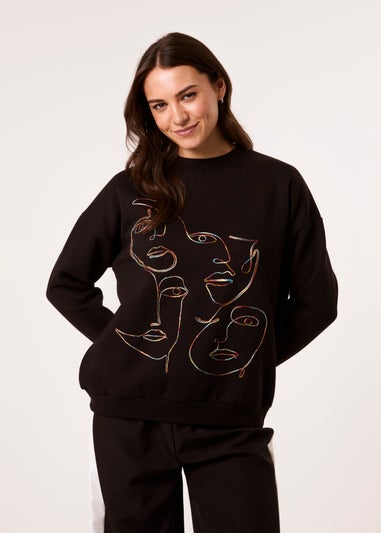Blue Vanilla Black Face Stitch Sweatshirt