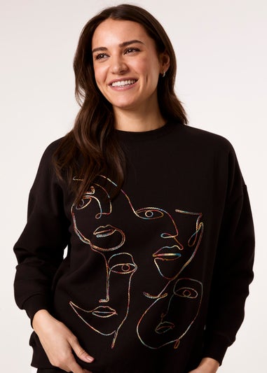 Blue Vanilla Black Face Stitch Sweatshirt