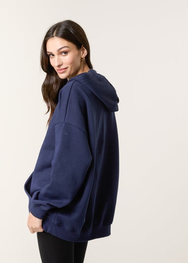 Blue Vanilla Navy Coffee Embroidered Hoodie