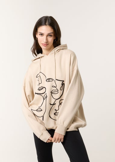 Blue Vanilla Stone Face Art Hoodie