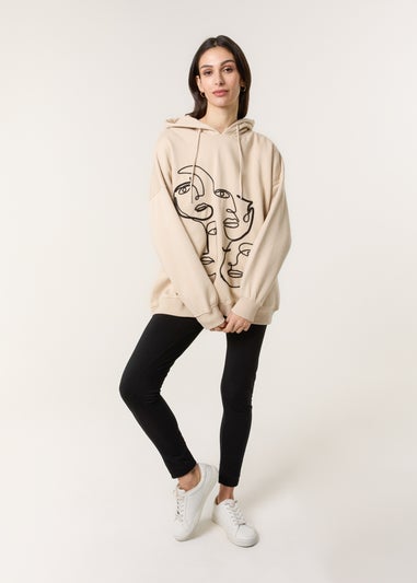 Blue Vanilla Stone Face Art Hoodie