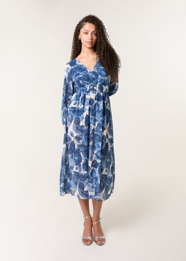 Blue Vanilla Navy Ring Belt Print Dress