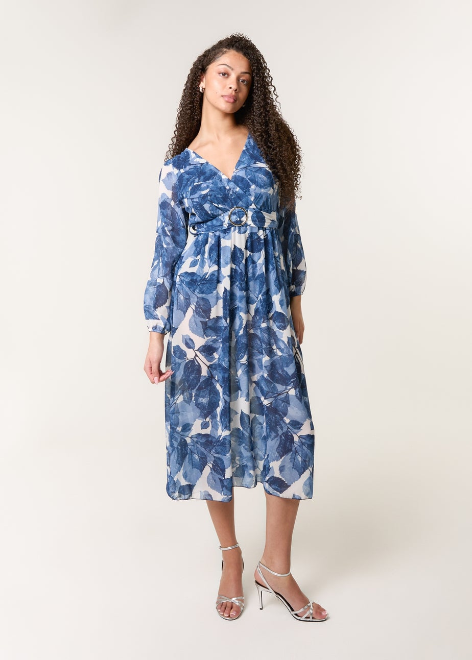 Blue Vanilla Navy Ring Belt Print Dress