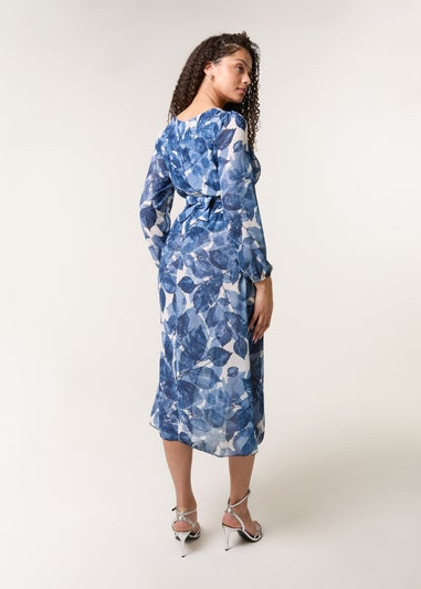 Blue Vanilla Navy Ring Belt Print Dress