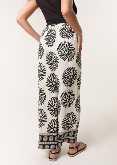 Blue Vanilla Khaki Printed Elasticated Trousers