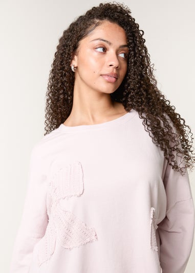 Blue Vanilla Pink Lace Bow Sweat Top