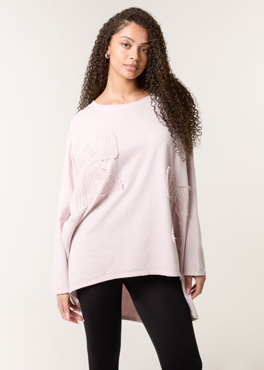 Blue Vanilla Pink Lace Bow Sweat Top