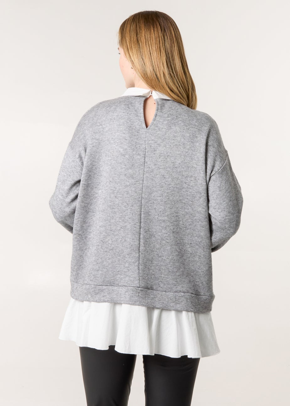 Blue Vanilla Light Grey 2in1 Cut & Sew Sweater