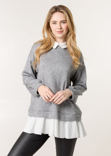 Blue Vanilla Light Grey 2in1 Cut & Sew Sweater