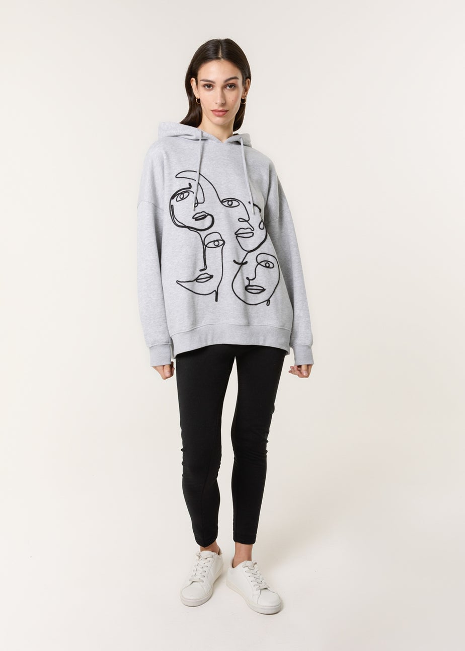 Blue Vanilla Grey Face Art Hoodie