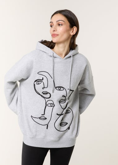 Blue Vanilla Grey Face Art Hoodie