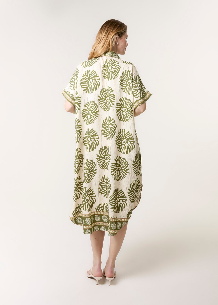 Blue Vanilla Khaki Collar Midi Tunic