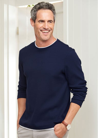 Cotton Traders Midnight Mock T-Shirt Waffle Top