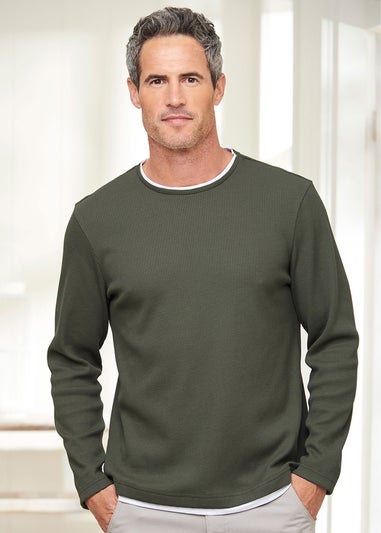 Cotton Traders Thyme Mock T-Shirt Waffle Top