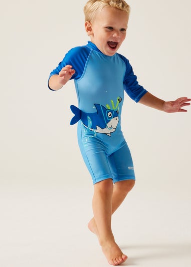 Regatta Bubble The Shark Hawaiian Blue Kids Animal Quick Dry Swimsuit (6 months- 6 yrs)