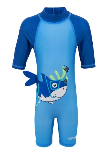 Regatta Bubble The Shark Hawaiian Blue Kids Animal Quick Dry Swimsuit (6 months- 6 yrs)