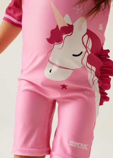 Regatta Luna The Unicorn Sweet Pink Kids Animal Quick Dry Swimsuit (6 months- 6 yrs)