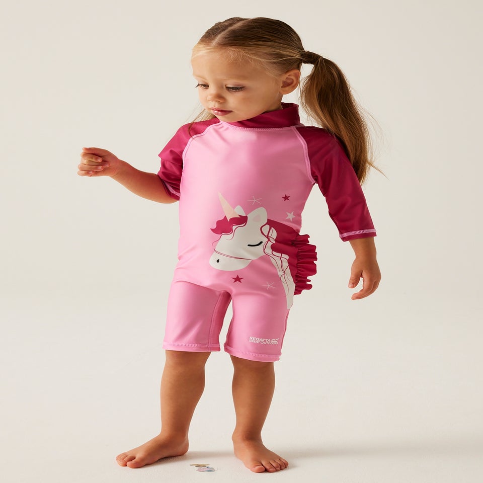 Regatta Luna The Unicorn Sweet Pink Kids Animal Quick Dry Swimsuit (6 months- 6 yrs)
