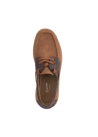 Cotton Traders Chocolate Lace Up Boat Shoes