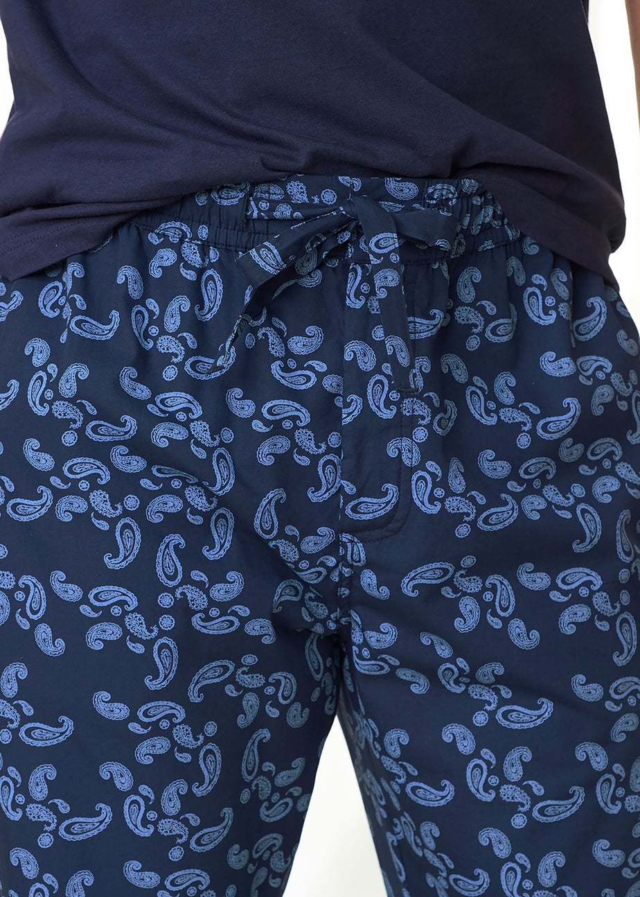 Cotton Traders White Multi Woven Lounge Trousers