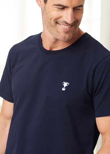 Cotton Traders Navy Jersey PJ Set