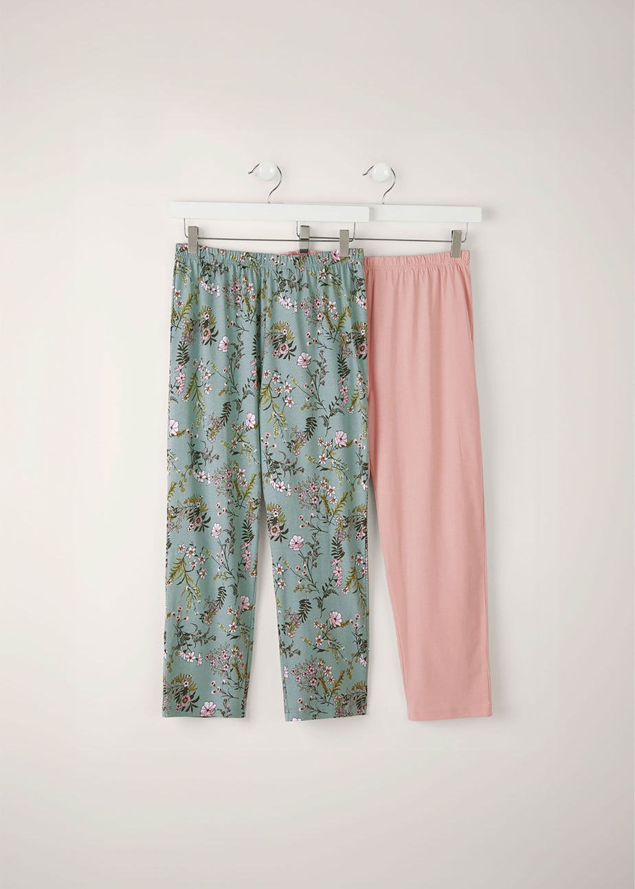 Cotton Traders Light Sage 2 Pack Cropped PJ Bottoms