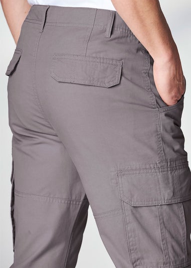 Cotton Traders Chalk Grey Cotton Cargo Trousers