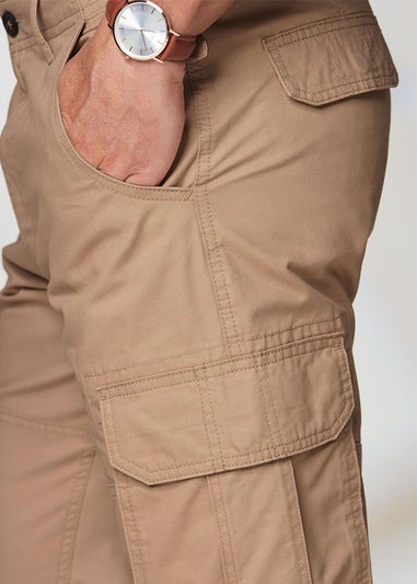 Cotton Traders Light Camel Cotton Cargo Trousers