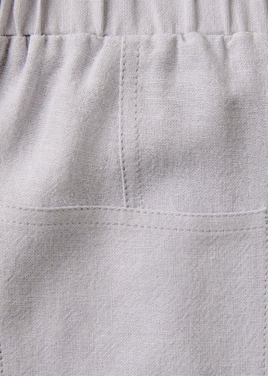 Cotton Traders Dove Grey Linen-Blend Relaxed Fit Trousers