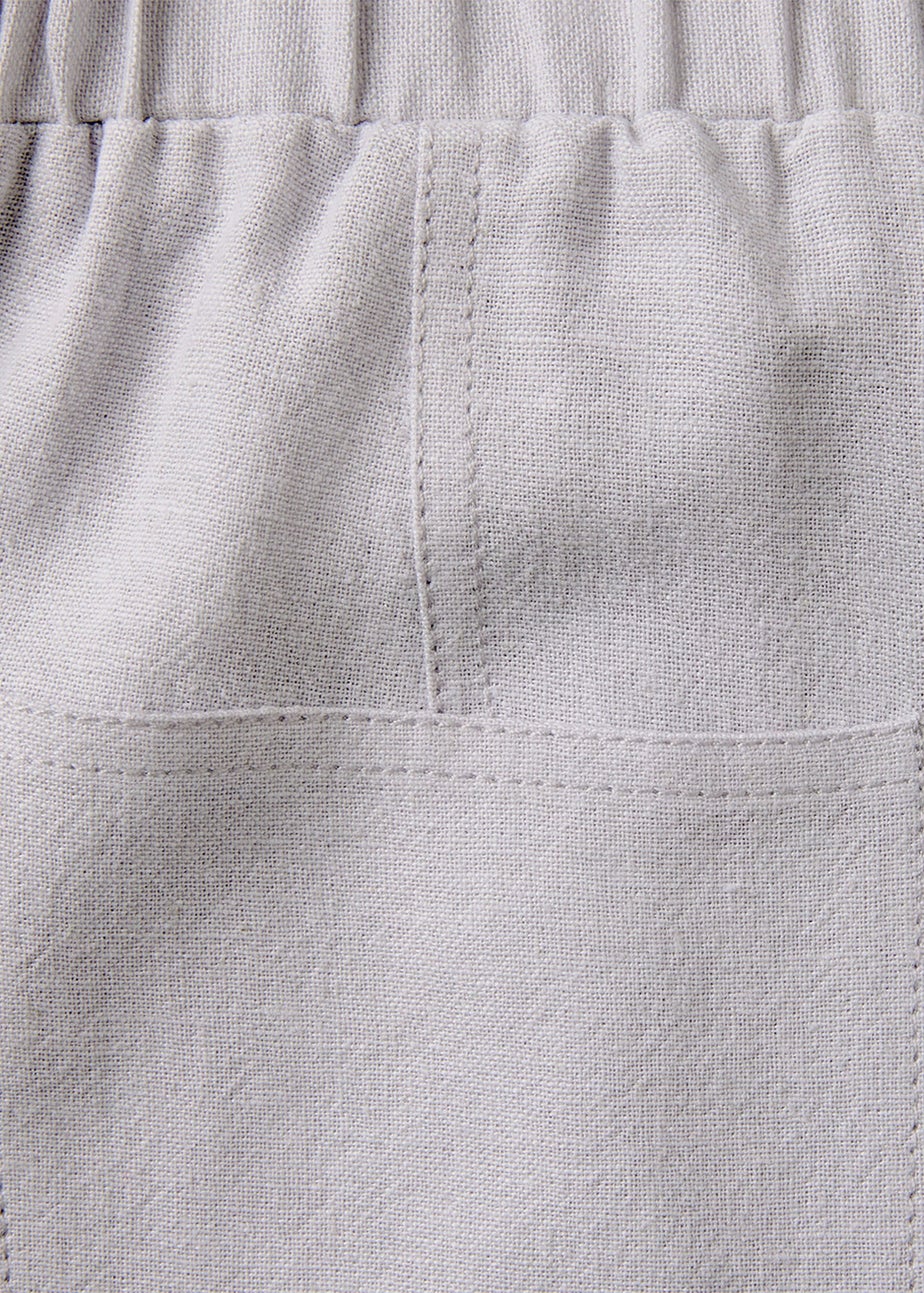 Cotton Traders Dove Grey Linen-Blend Relaxed Fit Trousers
