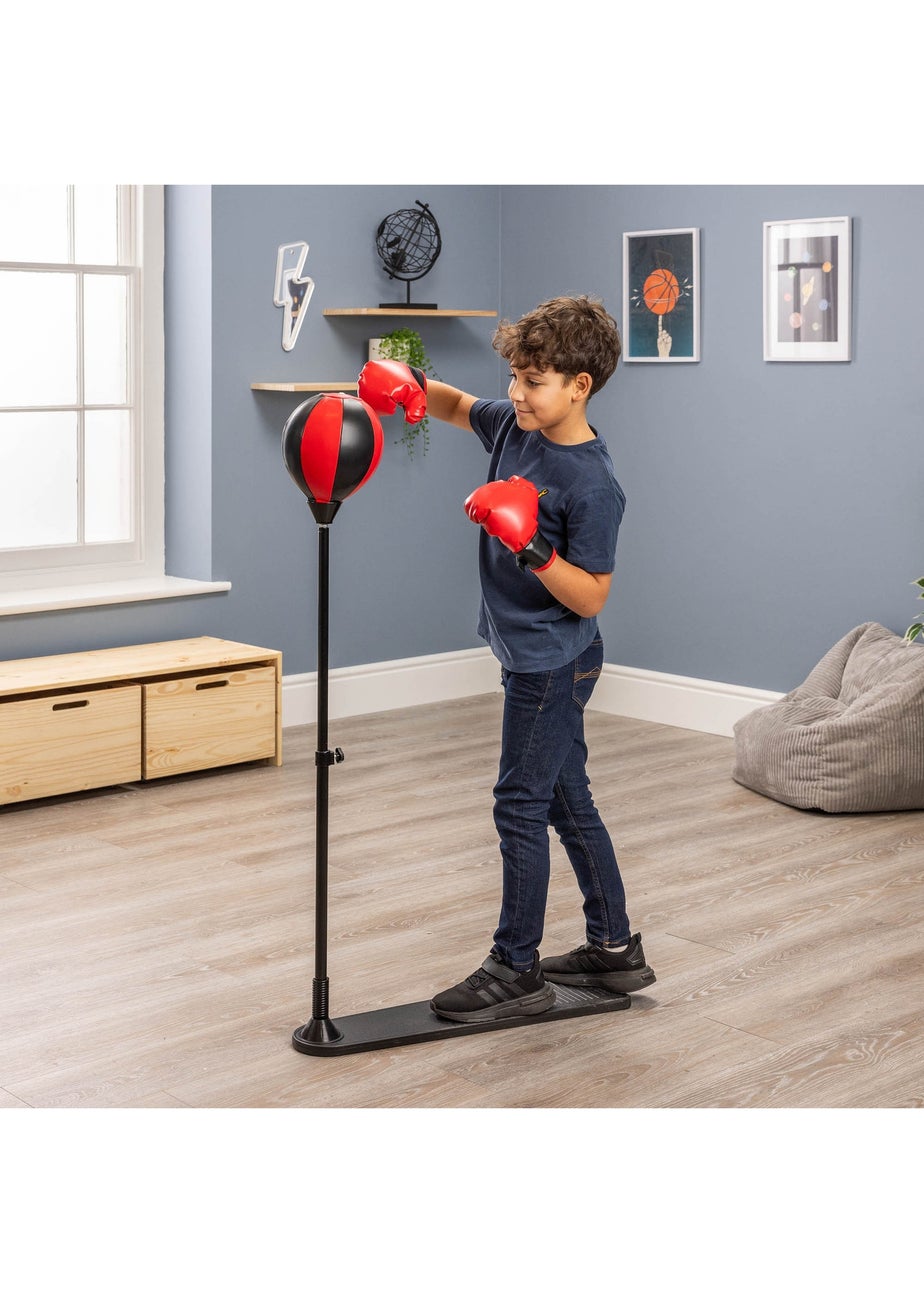 Toyrific Black/ Red Large Punch Ball With Gloves