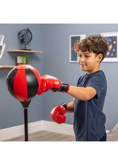 Toyrific Black/Red Medium Punch Ball With Gloves