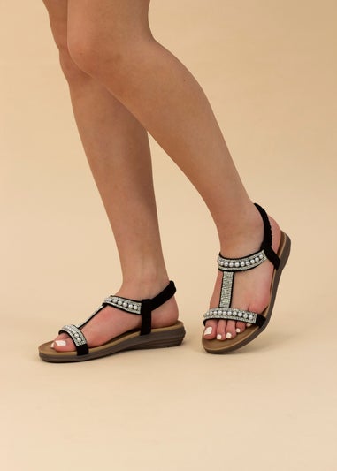 Lunar Black Tancy Sandal