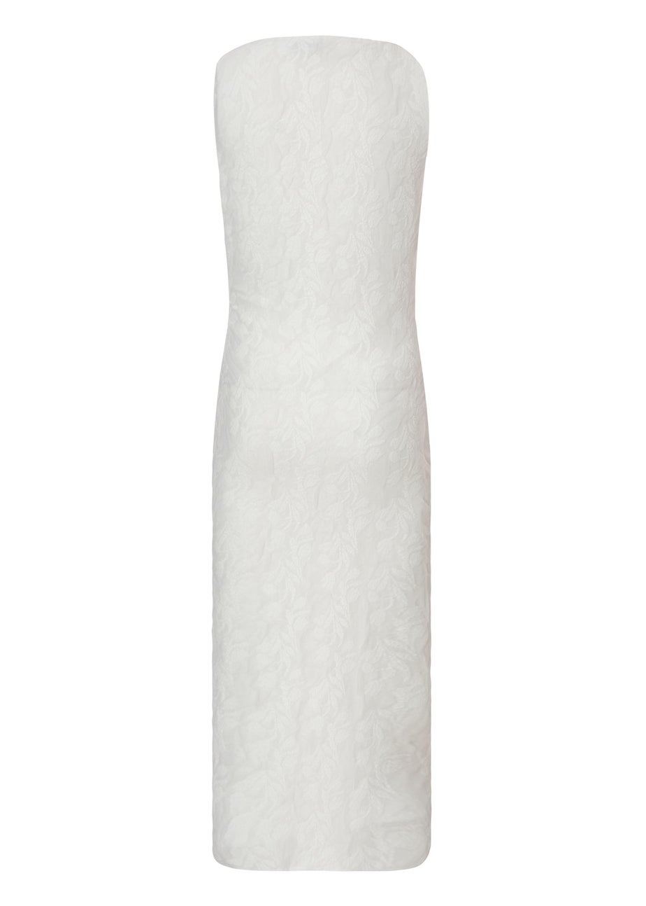 Quiz White Jacquard Midaxi Dress