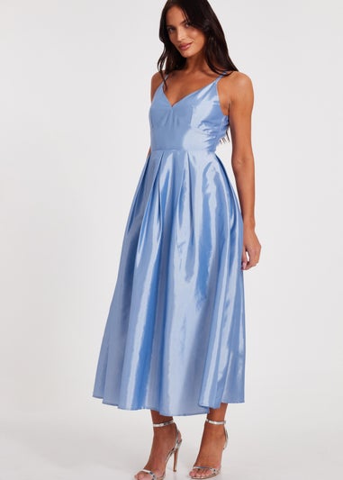 Quiz Blue Taffeta Midaxi Dress