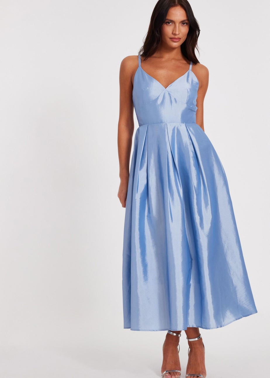 Quiz Blue Taffeta Midaxi Dress
