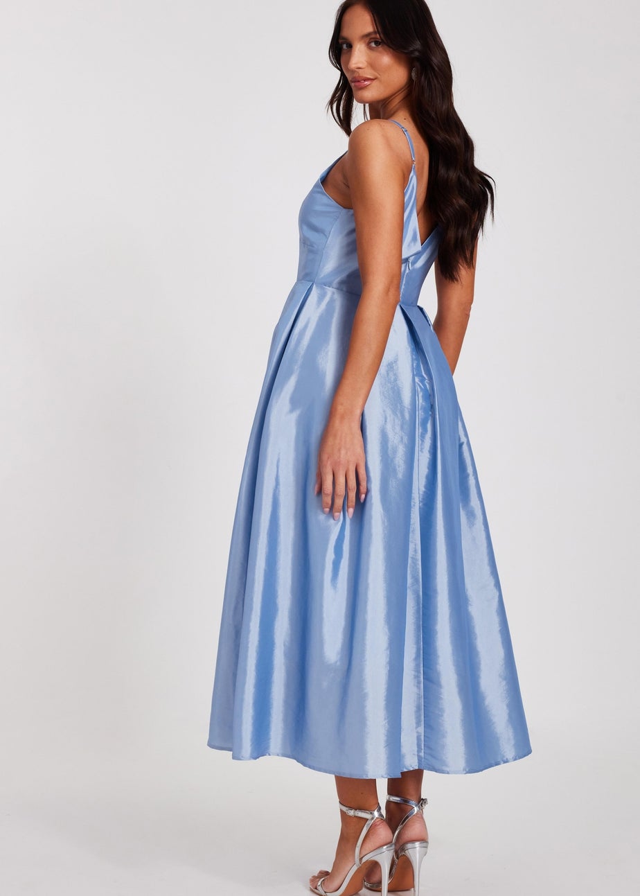 Quiz Blue Taffeta Midaxi Dress