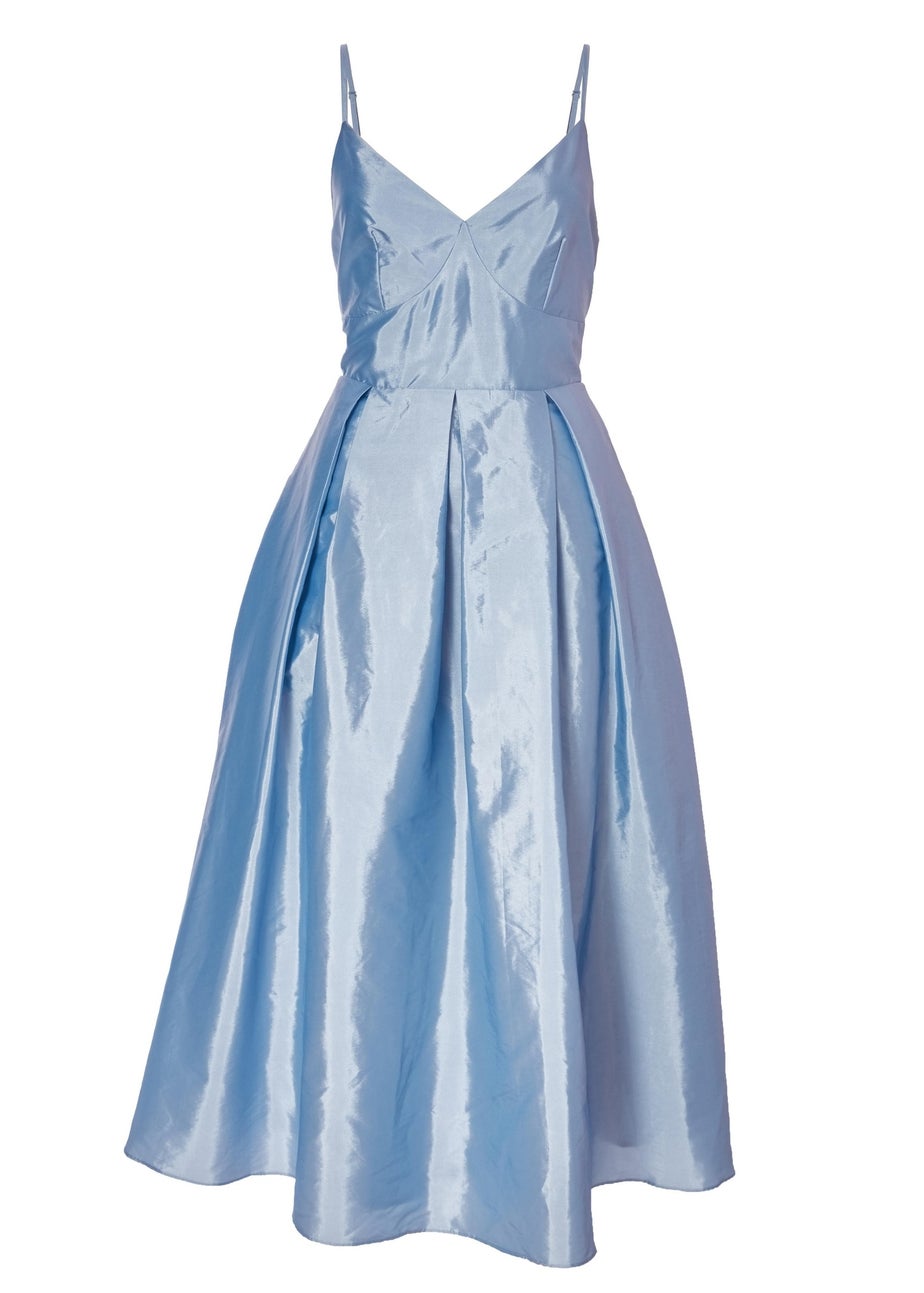 Quiz Blue Taffeta Midaxi Dress