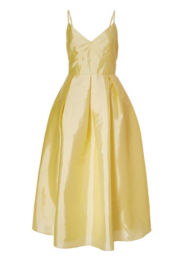 Quiz Yellow Taffeta Midaxi Dress