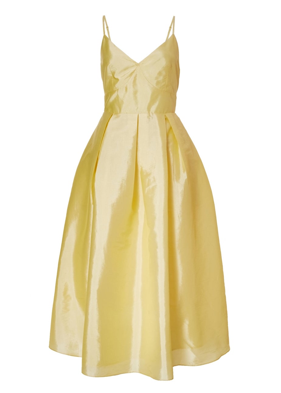 Quiz Yellow Taffeta Midaxi Dress