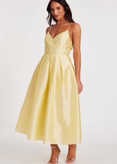 Quiz Yellow Taffeta Midaxi Dress