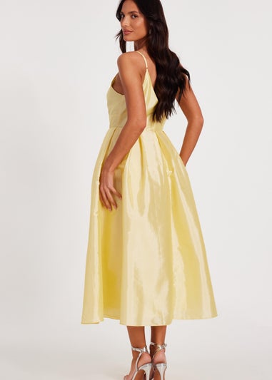 Quiz Yellow Taffeta Midaxi Dress