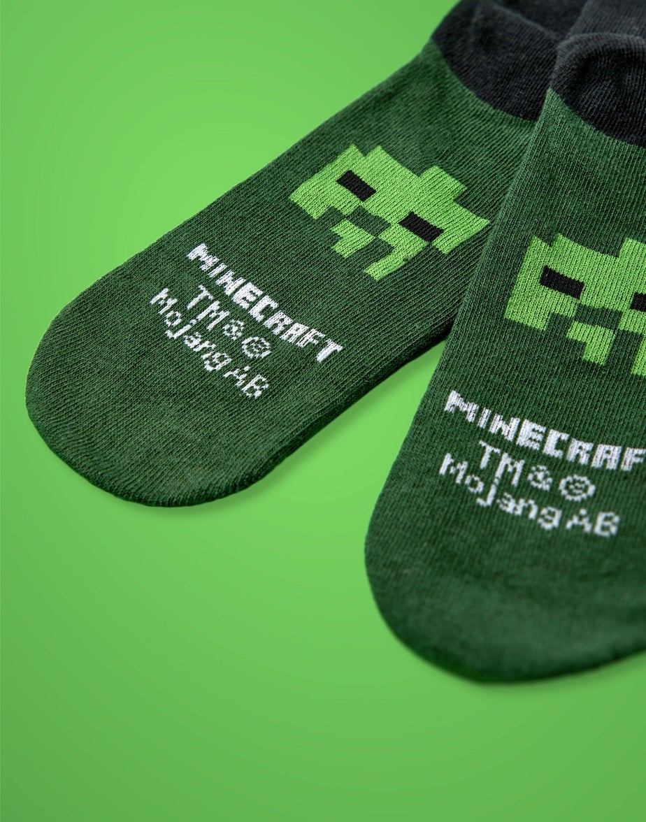 Vanilla Underground Minecraft Kids Multicoloured School Calf Socks Set of 5 (9 Younger - 6.5 Older)