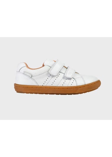 ToeZone Girls White Ariel Suede Rip Tape Trainers