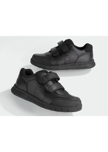 ToeZone Boys Black Minecraft Rip Tape School Shoe