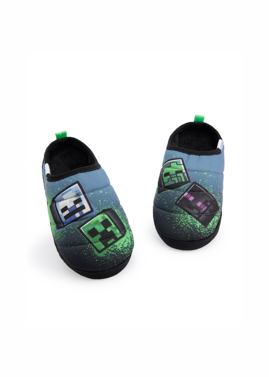 Minecraft Kids Multicoloured Grafitti Slip On Loafer Slippers (11 Younger - 5 Older)